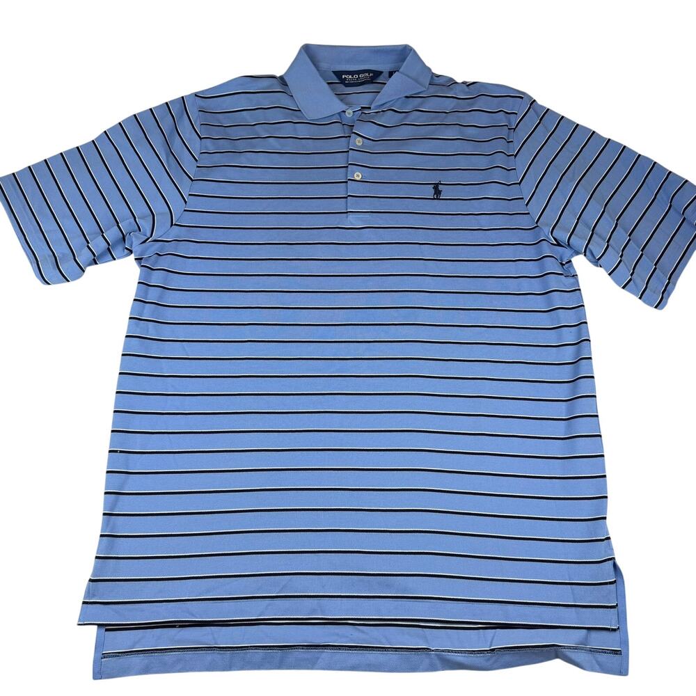Vintage Polo Golf Ralph Lauren Blue Striped Polo Shirt L
